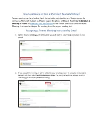 How to Accept and Join a Microsoft Teams Meeting?