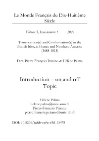 Introduction—On and Off Topic