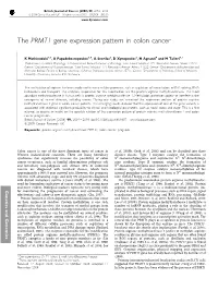 The PRMT1 Gene Expression Pattern in Colon Cancer