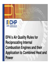 EPA's Air Quality Rules for Reciprocating Internal Combustion