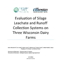 Evaluation of Silage Leachate and Runoff Collection Systems on Three Wisconsin Dairy Farms
