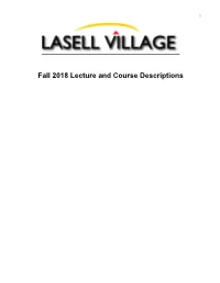 Fall 2018 Lecture and Course Descriptions
