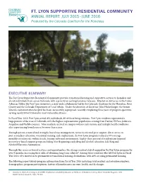 FT. LYON SUPPORTIVE RESIDENTIAL COMMUNITY ANNUAL REPORT: JULY 2015–JUNE 2016 Produced by the Colorado Coalition for the Homeless