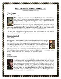 Suggested Summer Reading List