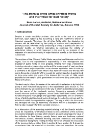The Archives of the Office of Public Works and Their Value As a Source