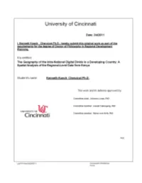 The Geography of the Intra-National Digital Divide in a Developing Country: a Spatial