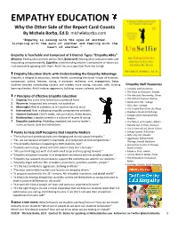 EMPATHY EDUCATION Why the Other Side of the Report Card Counts by Michele Borba, Ed.D