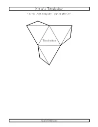 Geometry Worksheet -- Nets of Platonic and Archimedean Solids