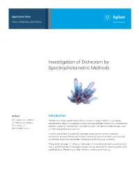 Investigation of Dichroism by Spectrophotometric Methods