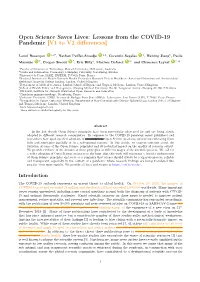Open Science Saves Lives: Lessons from the COVID-19 Pandemic [V1 to V2 Diﬀerences]