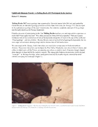1 Uphill-Only Dinosaur Tracks? a Talking Rocks 2017 Participant