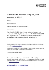 Adam Bede, Realism, the Past, and Readers in 1859