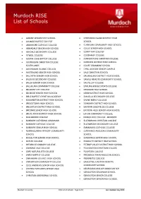 Murdoch RISE List of Schools