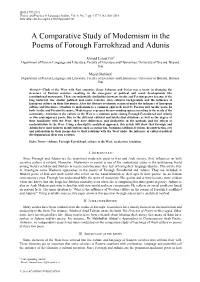 A Comparative Study of Modernism in the Poems of Forough Farrokhzad and Adunis