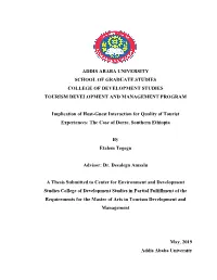 Addis Ababa University School of Graduate Studies College of Development Studies Tourism Development and Management Program