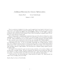 Additional Exercises for Convex Optimization