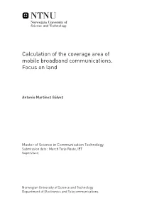 Calculation of the Coverage Area of Mobile Broadband Communications