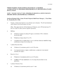 Form Q Permit Modification