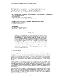 Generative Models for Particle Shower Simulation in Fundamental Physics
