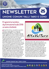 Newsletter Unione Comuni Valli Taro E Ceno