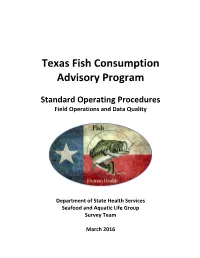 Texas Fish Consumption Advisory Program Standard Operating