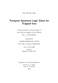 Thesis Submitted to Attain the Degree of DOCTOR of SCIENCE of ETH ZURICH¨ (Dr