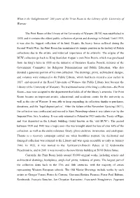 What Is the Enlightenment? 200 Years of the Print Room in the Library of the University of Warsaw