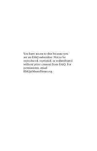 You Have Access to This Because You Are an EMQ Subscriber. Not to Be Reproduced, Reprinted, Or Redistributed Without Prior Consent from EMQ