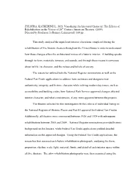 ZYLSTRA, KATHERINE L., MS Visualizing Architectural Character