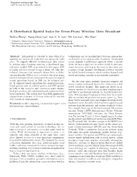 A Distributed Spatial Index for Error-Prone Wireless Data Broadcast