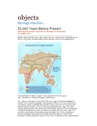 Objects Through Time – Australian Migration Timeline