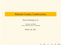 Rational Catalan Combinatorics 1