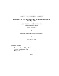 UNIVERSITY of CALIFORNIA, SAN DIEGO Optimization of the BEOL