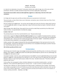 Dvar Torah Saturday, June 20, 2020 As I Shared in My Introduction, This Week's Torah Portion Shelach Opens With