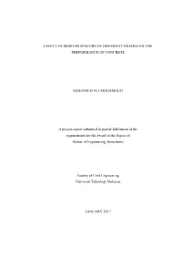 Effect of Mortar Spacers of Different Grades on the Performance of Concrete