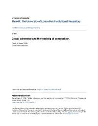 Global Coherence and the Teaching of Composition