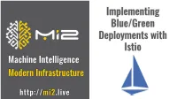 Implementing Blue/Green Deployments with Istio Machine Intelligence Modern Infrastructure
