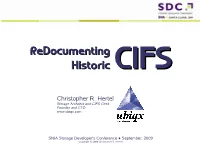 Redocumenting Historic CIFS