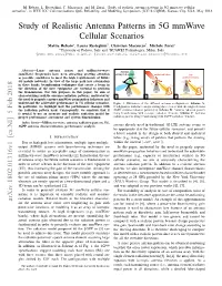 Study of Realistic Antenna Patterns in 5G Mmwave Cellular Scenarios