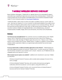 T-Mobile Wireless Service Checklist