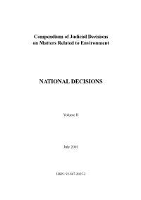 Compendium of Judicial Decisions on Matters Related to Environment