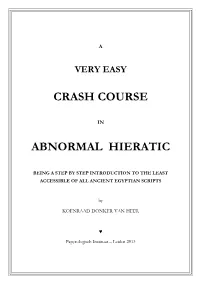 Crash Course Abnormal Hieratic