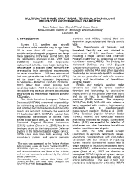 Multifunction Phased Array Radar: Technical Synopsis, Cost Implications and Operational Capabilities*
