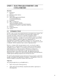 UNIT 5 ELECTROGRAVIMETRY and Coulometry COULOMETRY