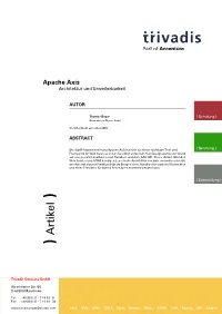 Apache Axis Architektur Und Erweiterbarkeit
