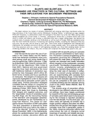 Blunts and Blowt Jes: Cannabis Use Practices in Two Cultural Settings