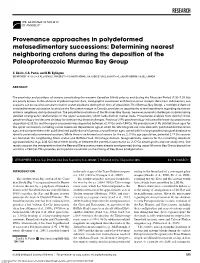 Determining Nearest Neighboring Cratons During the Deposition of the Paleoproterozoic Murmac Bay Group