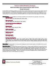 Next Generation Gene Sequencing -Solid Tumor