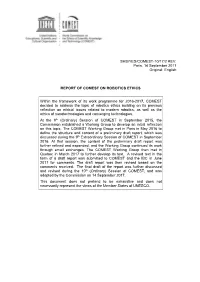 Report of Comest on Robotics Ethics