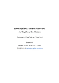 Surviving Works: Context in Verre Arts Part One, Chapter One: the Verre